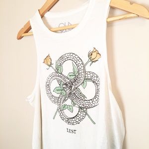 Chaser Tops - NWT Chaser Racer Back Tee Snakes & Roses Chaser Tops - NWT Chaser Racer Back Tee Snakes & Roses